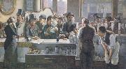 john henry henshall,RWS Behind the Bar (mk46) oil painting